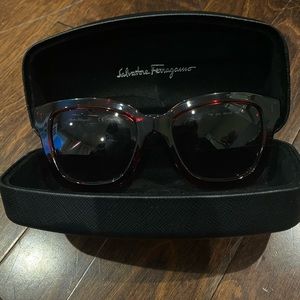 Salvatore Ferragamo Brown Gradient Rectangular Ladies Sunglasses SF955S 214 53